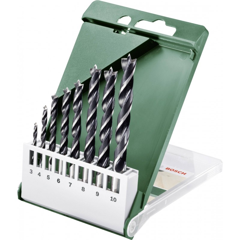 2609255215 BOSCH Set 8 burghie lemn, 3-10 mm, prindere cilindrica