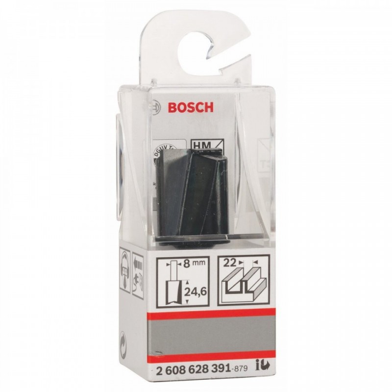 2608628391 BOSCH Freza pentru caneluri, 22x24.6x56 mm, tija 8 mm, lemn