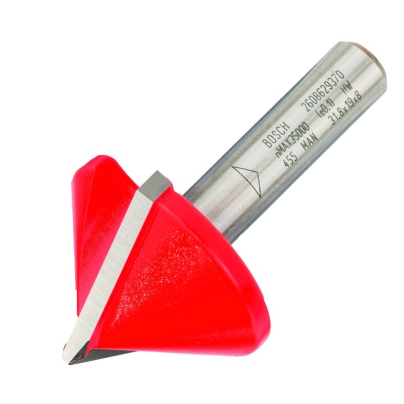 2608629370 BOSCH Freza pentru canale V,31.8x19x51mm, tija 8mm,90 grade
