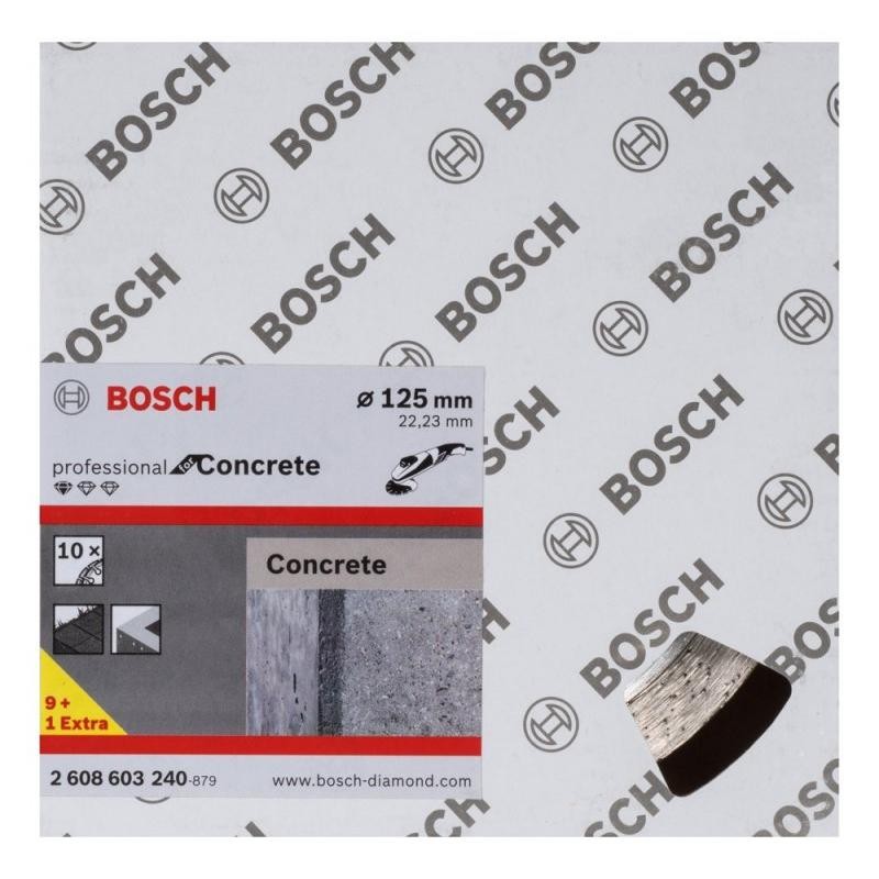 2608603240 BOSCH Set 10 discuri diamantate beton, 125x22.23x1.6 mm