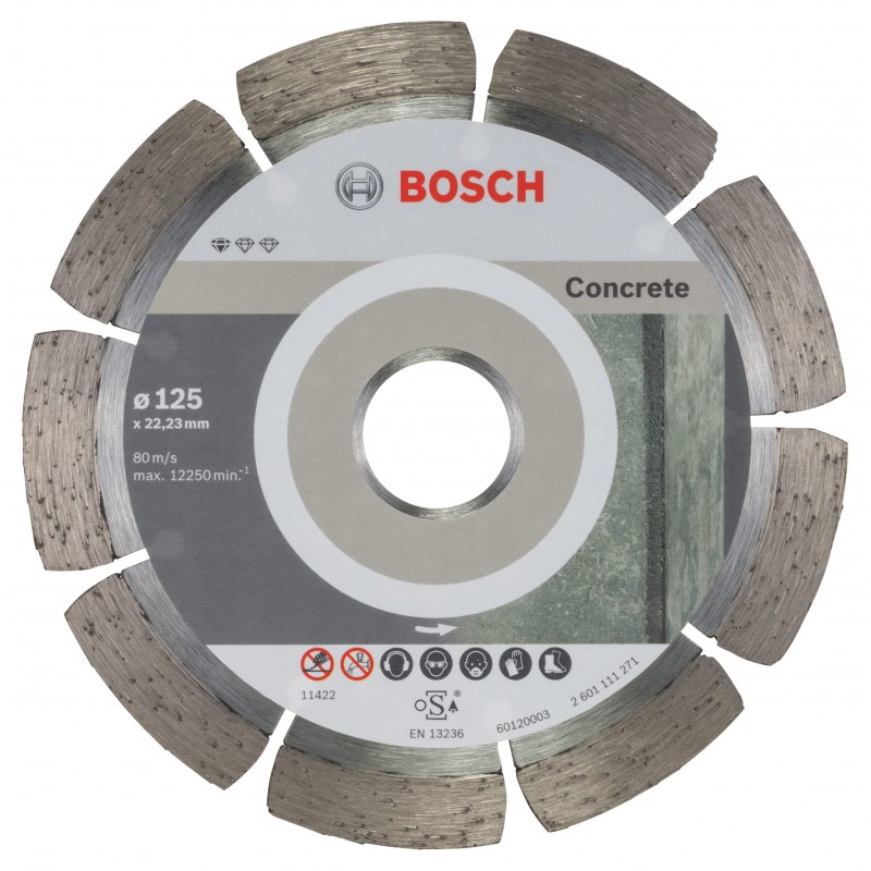 2608603240 BOSCH Set 10 discuri diamantate beton, 125x22.23x1.6 mm