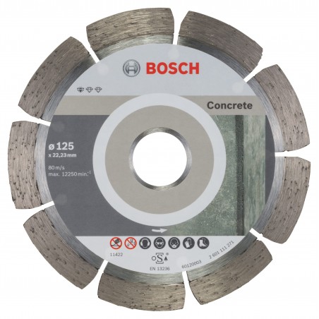 2608603240 BOSCH Set 10 discuri diamantate beton, 125x22.23x1.6 mm