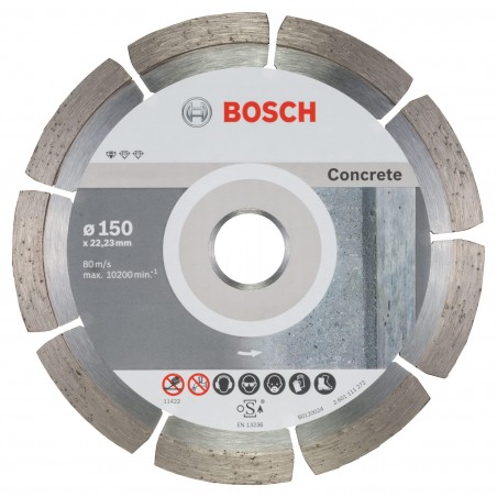 2608603241 BOSCH Set 10 discuri diamantate beton, 150x22.23x2.0 mm