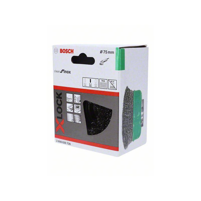 2608620728 BOSCH Perie oala din sarma ondulata, X-LOCK, 75x0.3mm, inox