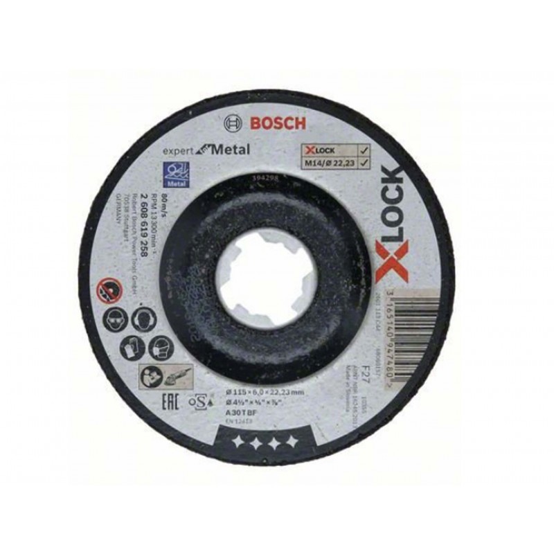 2608619259 BOSCH Disc abraziv X-Lock, polizarea metalului,125x6x22.2mm