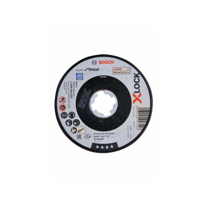 2608619252 BOSCH Disc taiere metal X-LOCK, 115x22.2x1.6 mm