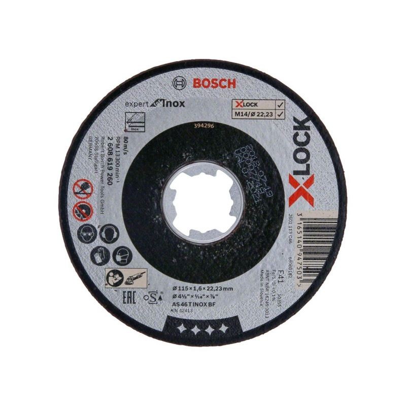 2608619265 BOSCH Disc abraziv XLOCK,taieri drepte inox,125x22.23x1.6mm