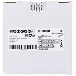 2608619185 BOSCH Foaie abraziva X-LOCK,orificiu stelat,metal,G60,125mm