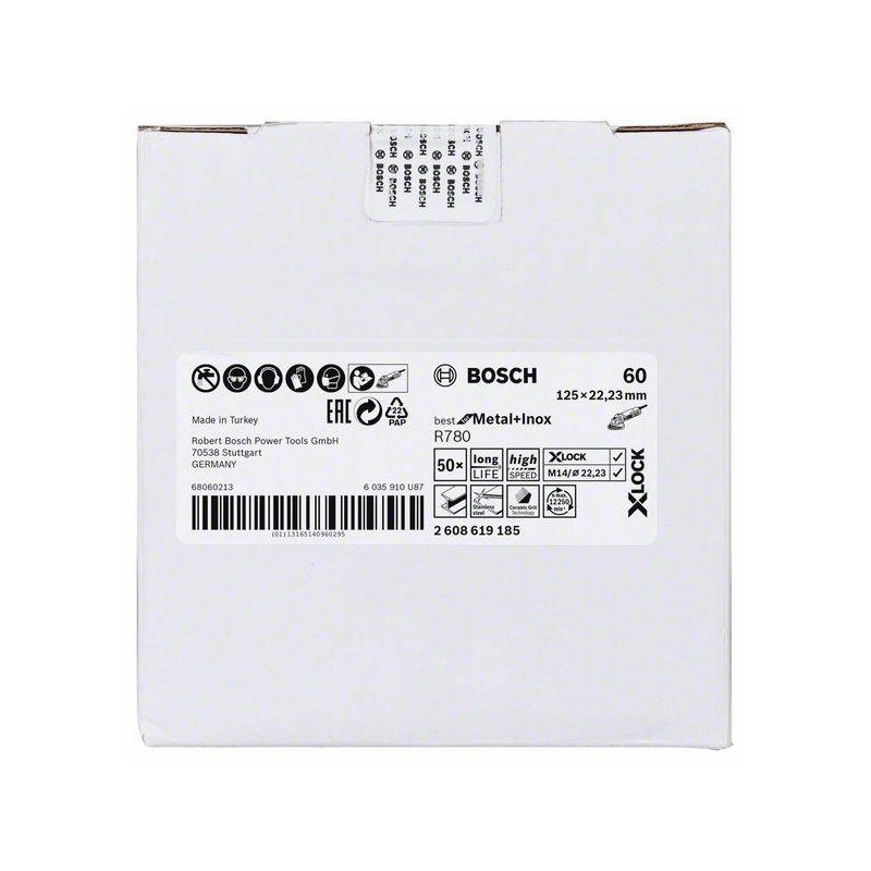 2608619185 BOSCH Foaie abraziva X-LOCK,orificiu stelat,metal,G60,125mm