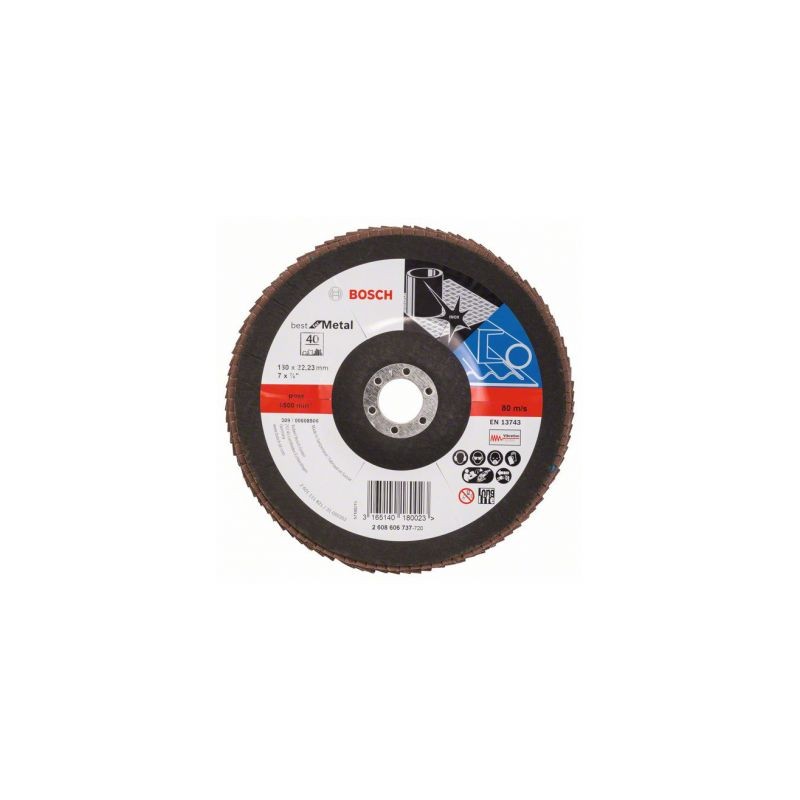 2608606739 BOSCH Disc inclinat de slefuit metal tip evantai, 180mm,G80