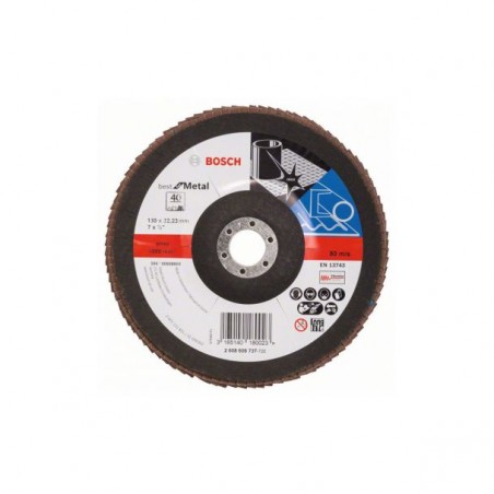 2608606739 BOSCH Disc inclinat de slefuit metal tip evantai, 180mm,G80