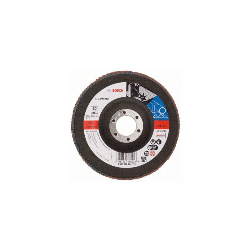 2608606924 BOSCH Disc inclinat de slefuit metal tip evantai, 125mm,G80