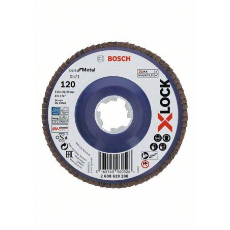 2608619208 BOSCH Disc slefuire evantai X-LOCK taieri drepte,metal,115mm,G120