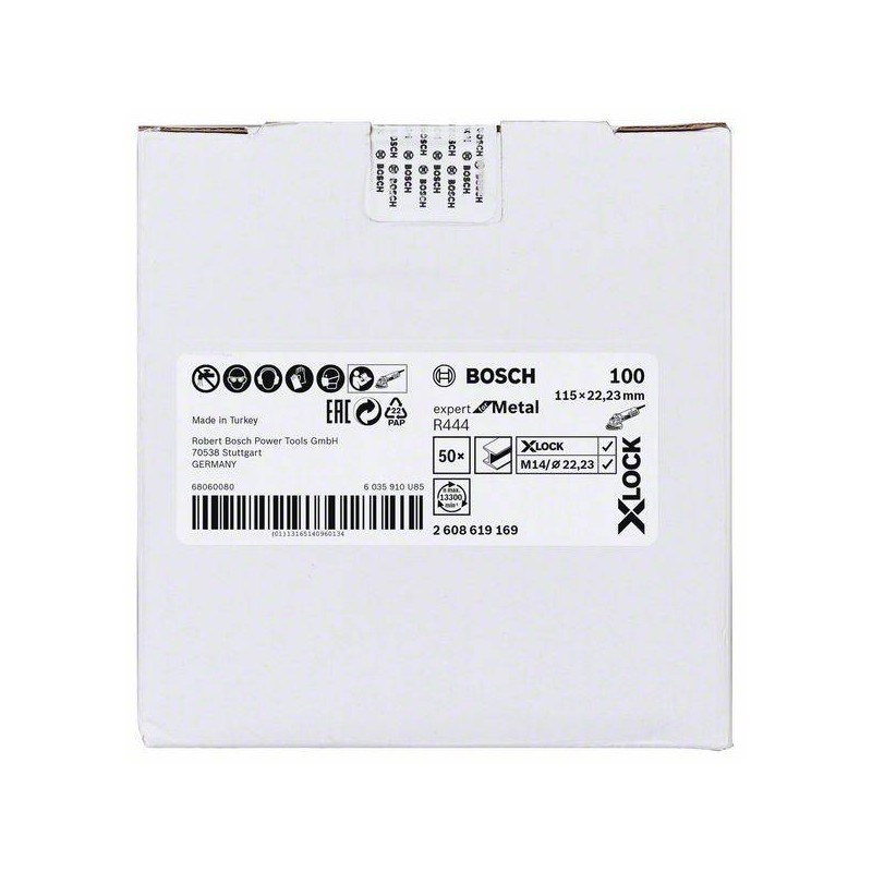 2608619169 BOSCH Disc slefuire cu fibre, metal R444,X-LOCK, 115mm,G100