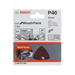 2608621684 BOSCH Set 5 hartii tip delta slefuire lemn,vopsea,G40,93mm