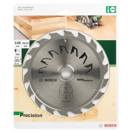 2609256855 BOSCH Panza fierastrau circular, lemn, 160x20/16x2.5mm, 18T