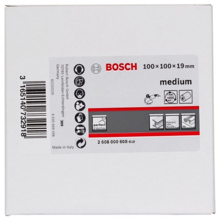 2608000608 BOSCH Tambur de slefuit din pasla, 100x100x19 mm, medie