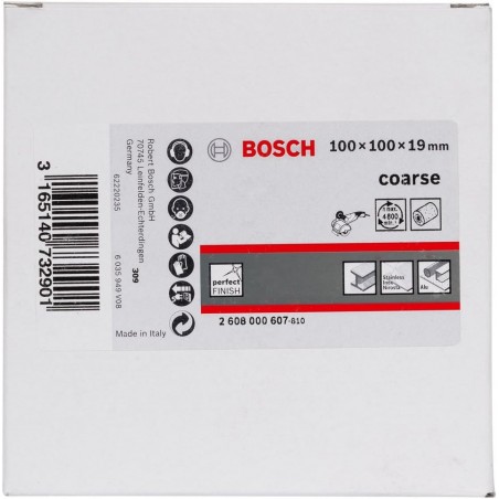 2608000607 BOSCH Tambur de slefuit din pasla, 100x100x19 mm, grosier