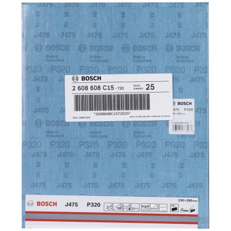 2608608C15 BOSCH Set 25 foi abrazive pentru metal 230x280 mm, G320