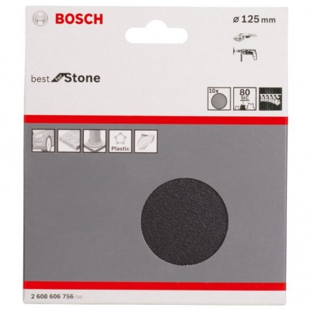 2608606756 BOSCH Set 10 foi abrazive polizoare unghiulare 125mm, G80