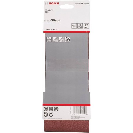 2608606163 BOSCH Set 3 benzi slefuit,slefuitoare cu banda 100X552mm,G80