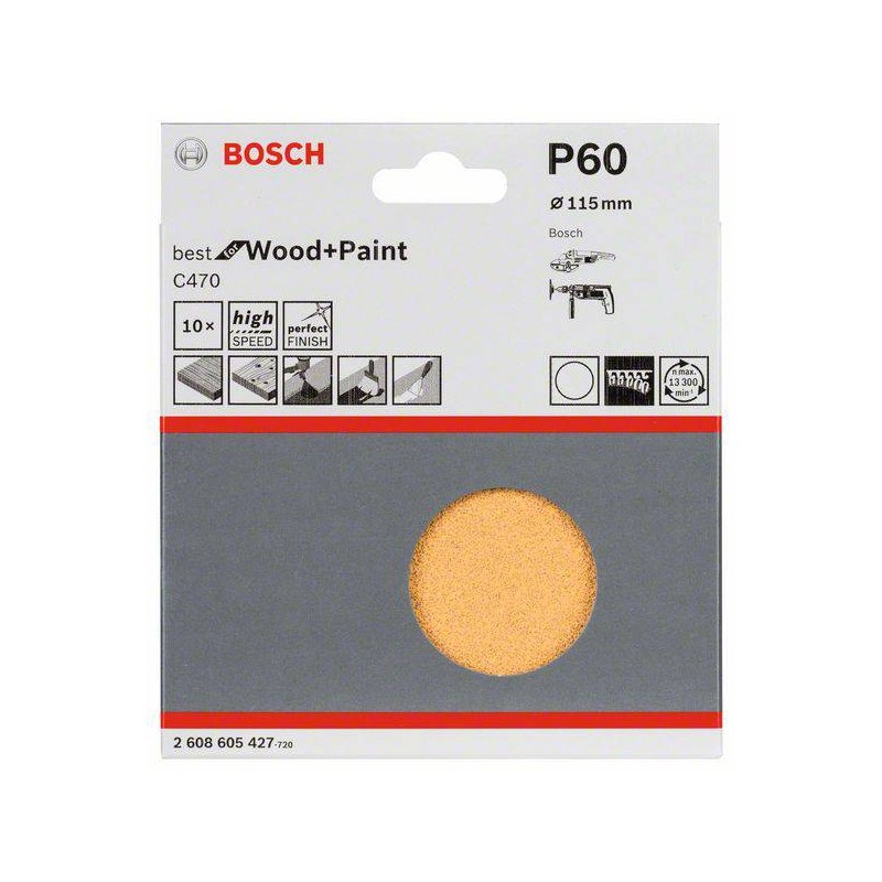 2608605427 BOSCH Set 10 foi slefuire pt.polizoare unghiulare 115mm,G60