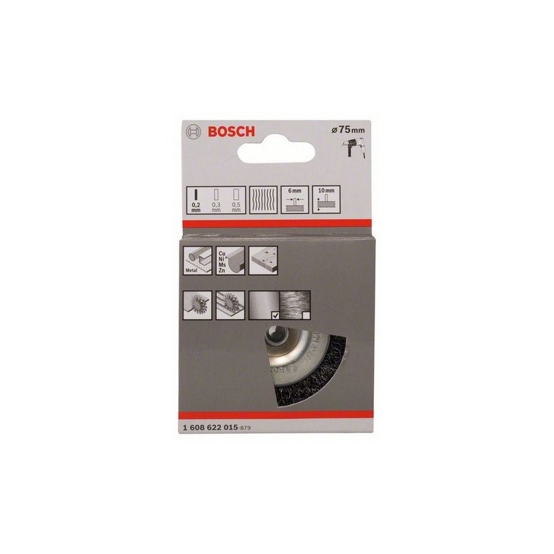 1608622015 BOSCH Perie disc sarma ondulata,75x0.2mm,tija cilindrica 6mm