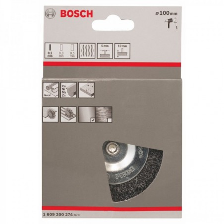 1609200274 BOSCH Perie disc sarma ondulata,100x0.2mm,tija cilindrica 6mm