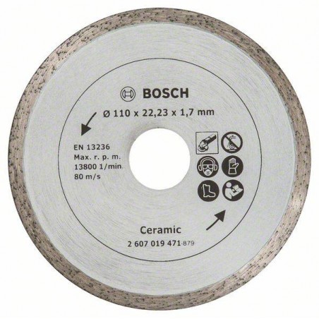 2607019471 BOSCH Disc diamantat continuu, ceramica, 110x22.23x1.7 mm