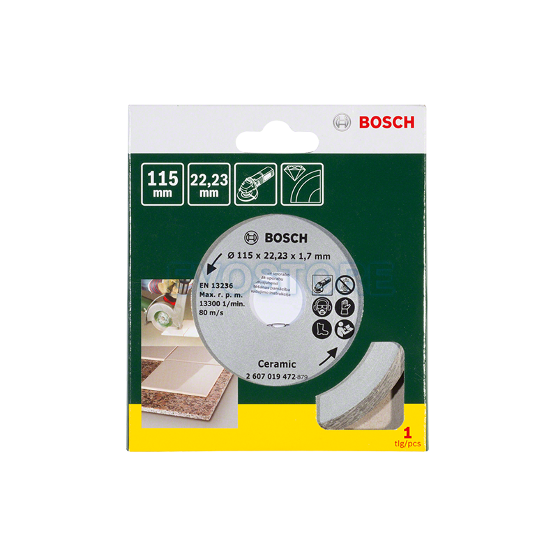 2607019472 BOSCH Disc diamantat continuu, ceramica, 115x22.23x1.7 mm