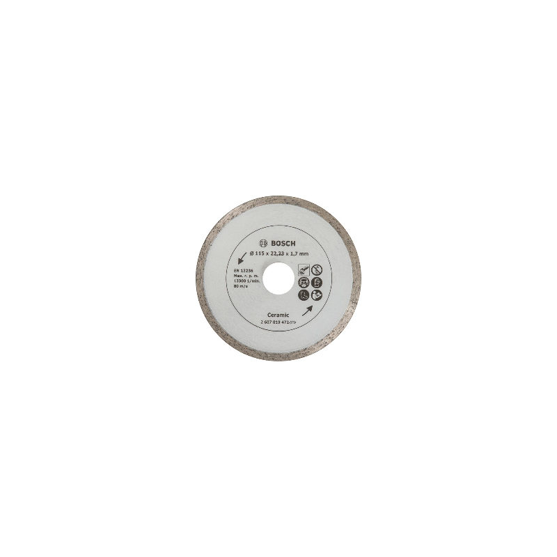 2607019472 BOSCH Disc diamantat continuu, ceramica, 115x22.23x1.7 mm