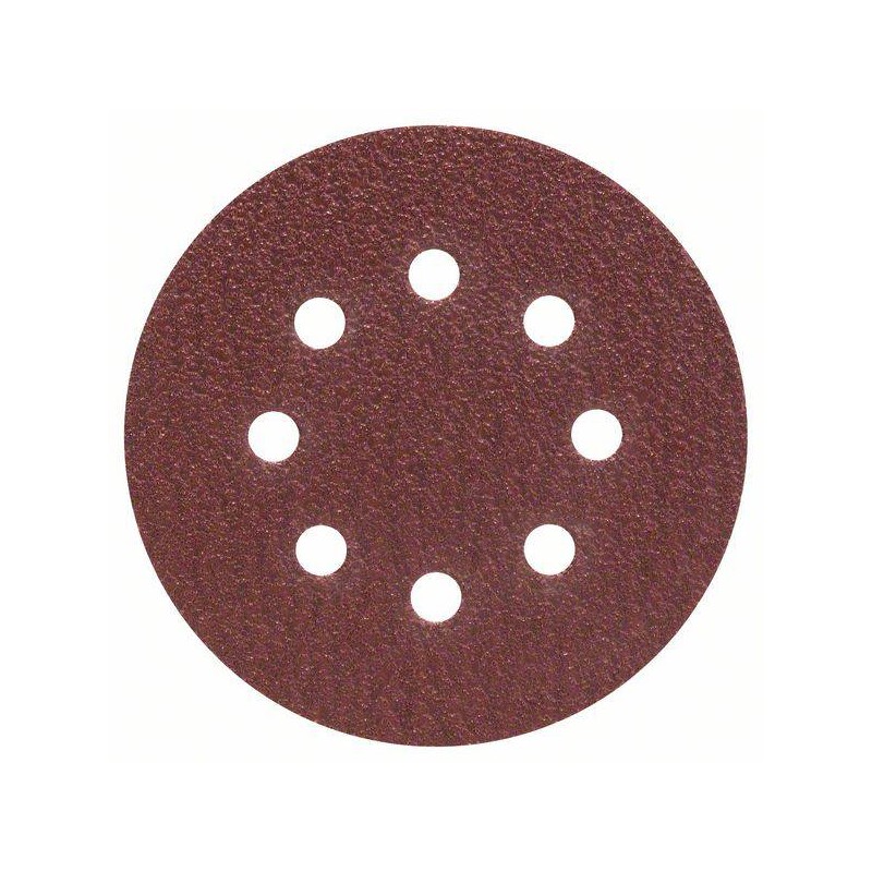 2607019493 BOSCH Set 25 foi abrazive rotunde 125mm,G80,8 gauri,Velcro