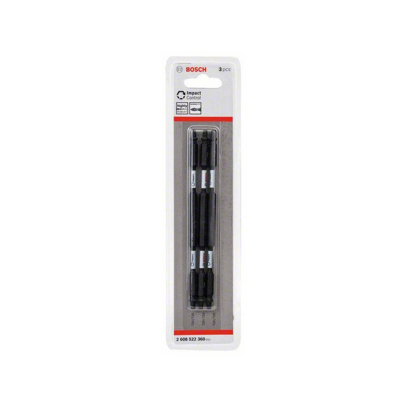 2608522360 BOSCH Set 3 biti lungi,capat dublu pentru impact, T20,150mm