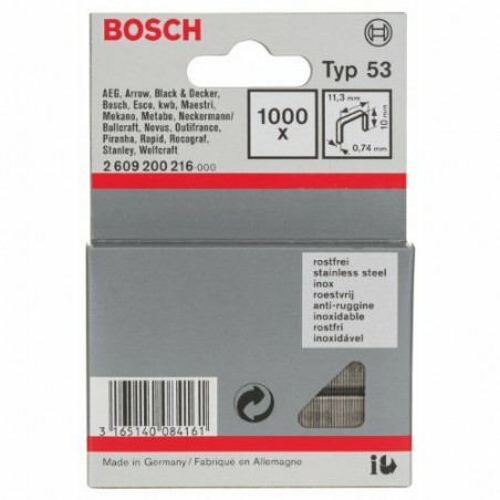 2609200216 BOSCH Set 1000 capse, sarma fina tip53,otel inoxidabil,10mm