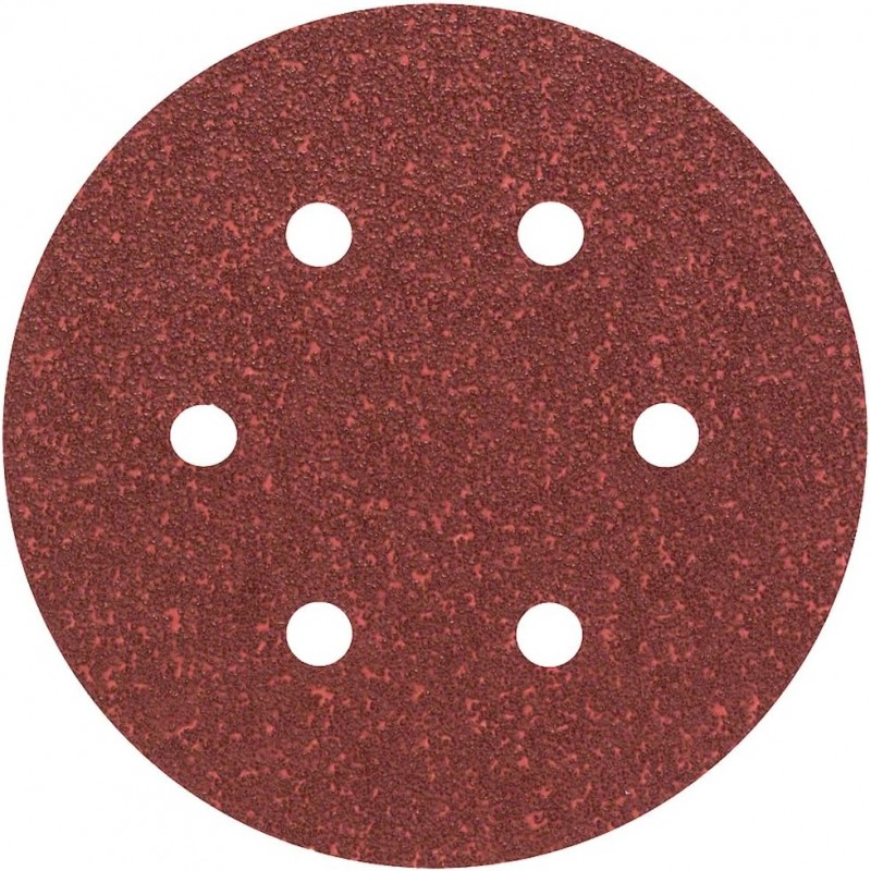 2608605720 BOSCH Set 5 foi abrazive rotunde 150mm, G120, 6 gauri, Velcro