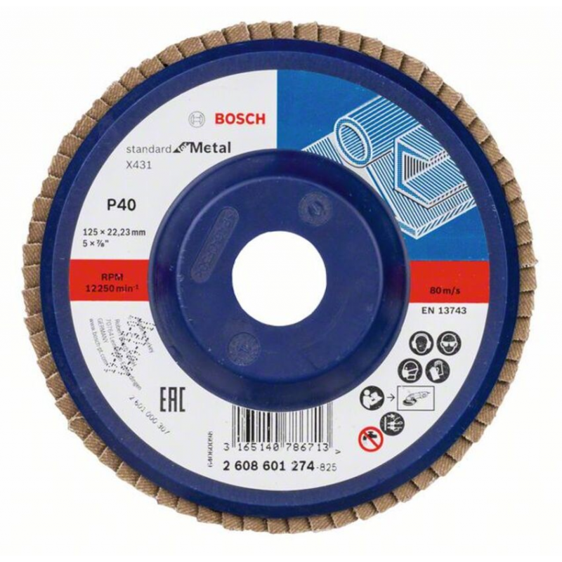 2608601274 BOSCH Disc de slefuire evantai metal 125x22.2mm, G40