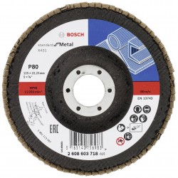 2608603718 BOSCH Disc de slefuire evantai metal, 125x22.2 mm, G 80