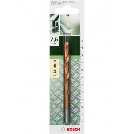 2609255104 BOSCH Burghiu metal,HSS-TiN,7.5x69x109mm,prindere cilindrica
