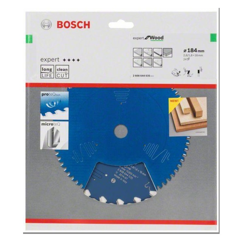2608644035 BOSCH Panza de ferastrau circular, lemn, 184x16x2.6 mm, 24T