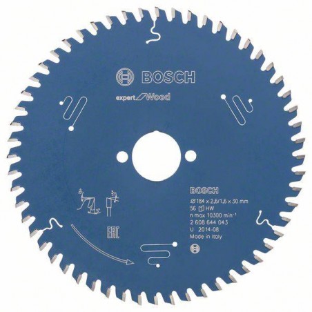 2608644043 BOSCH Panza de ferastrau circular, lemn, 184x30x2.6 mm, 56T
