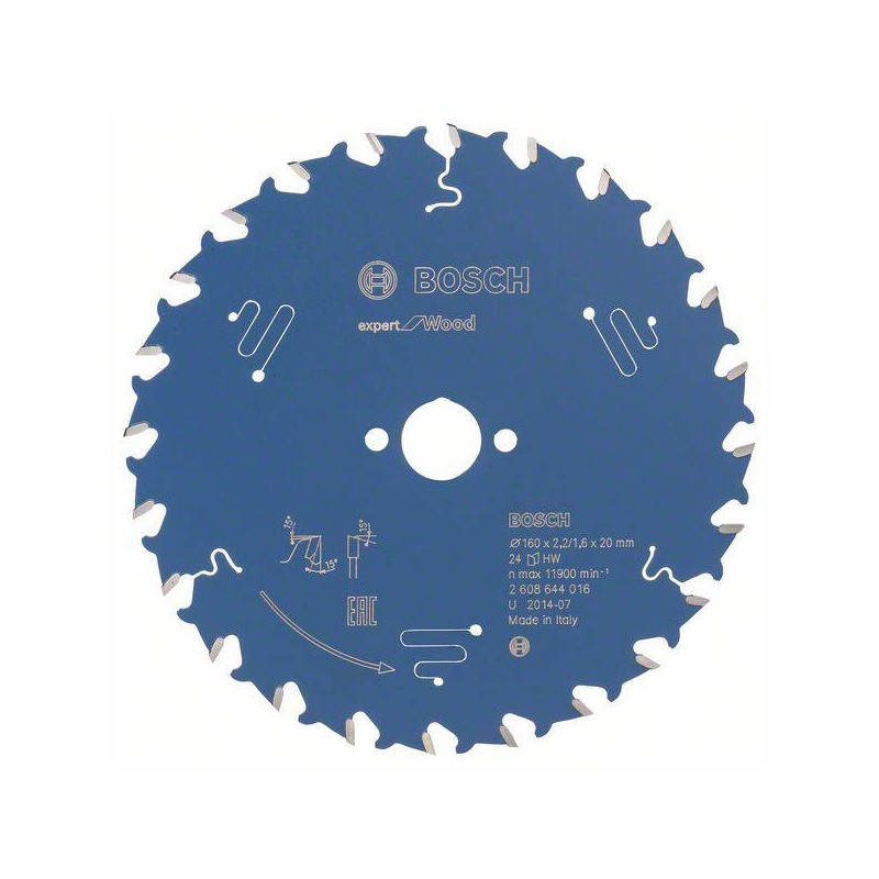 2608644016 BOSCH Panza fierastrau circular lemn, 160x20x2.2 mm, 24T
