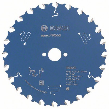 2608644016 BOSCH Panza fierastrau circular lemn, 160x20x2.2 mm, 24T