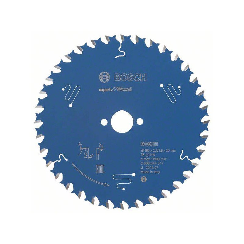 2608644019 BOSCH Panza fierastrau circular lemn,160x20x2.6mm, 24 T