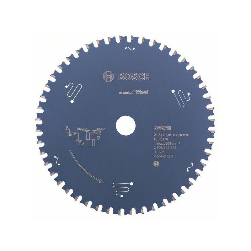 2608643055 BOSCH Panza fierastrau circular pentru otel,184x20x2mm, 48T
