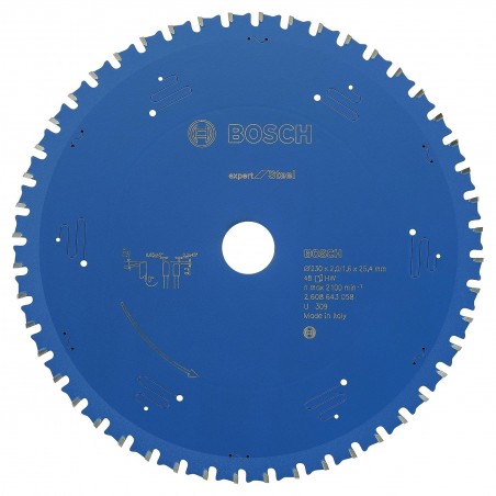 2608643058 BOSCH Panza fierastrau circular pentru otel,230x25.4x2mm, 48T
