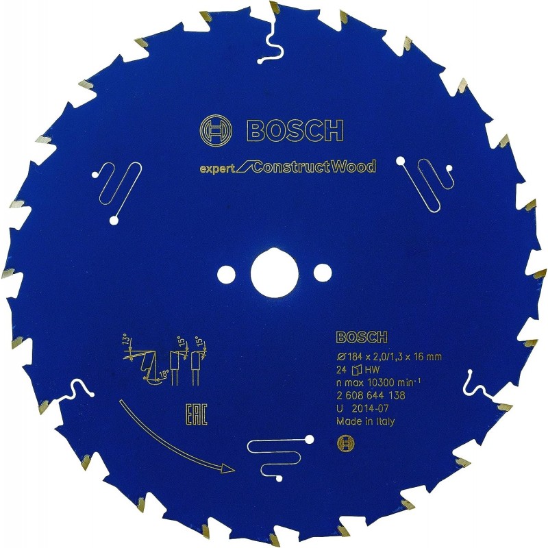 2608644138 BOSCH Panza ferastrau circular,lemn constructii, 184mm, 24T