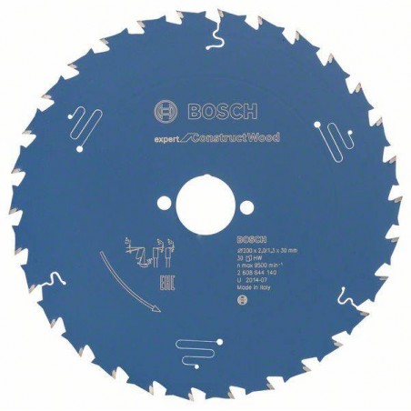 2608644140 BOSCH Panza ferastrau circular,lemn constructii, 200mm, 30T