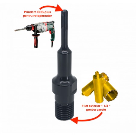 Adaptor carote 1 1/4" pentru utilizare la masini cu prindere SDS-PLUS