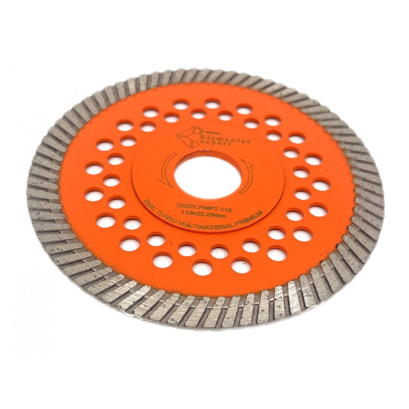 Disc diamantat pentru taiat Granit, Piatra, Beton armat, Materiale dure TURBO Laser 115x22,23mm SUPER PREMIUM