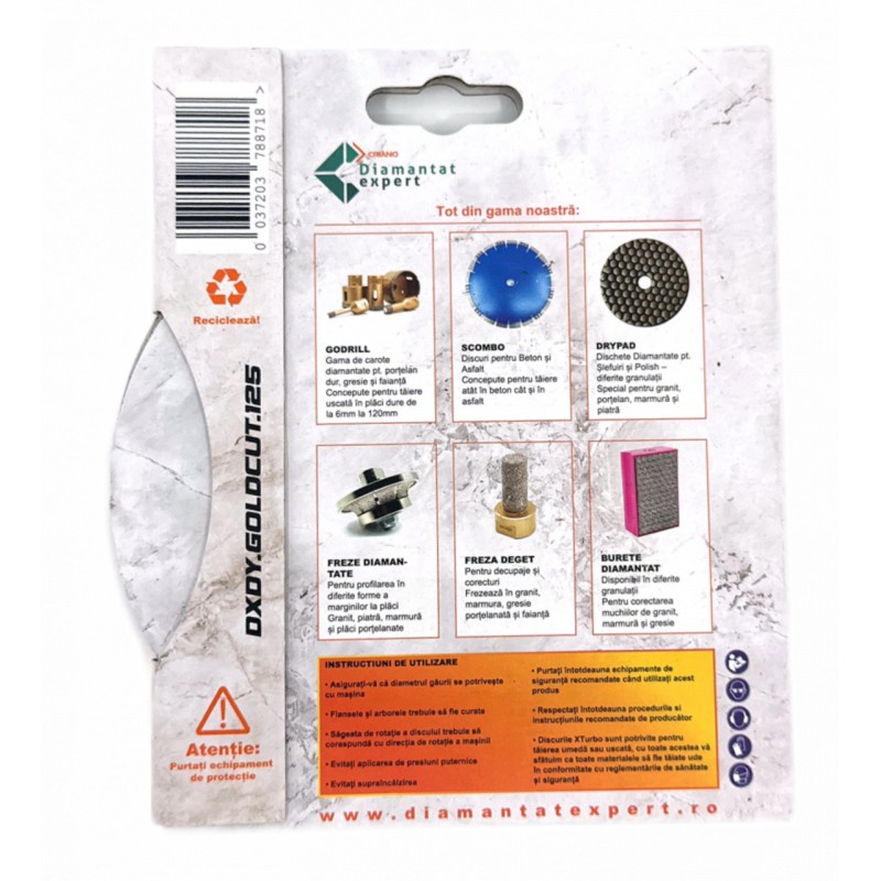 Disc DiamantatExpert pt. Taieri Extra Fine in Portelan Dur 115x22.2 (mm) Ultra Premium